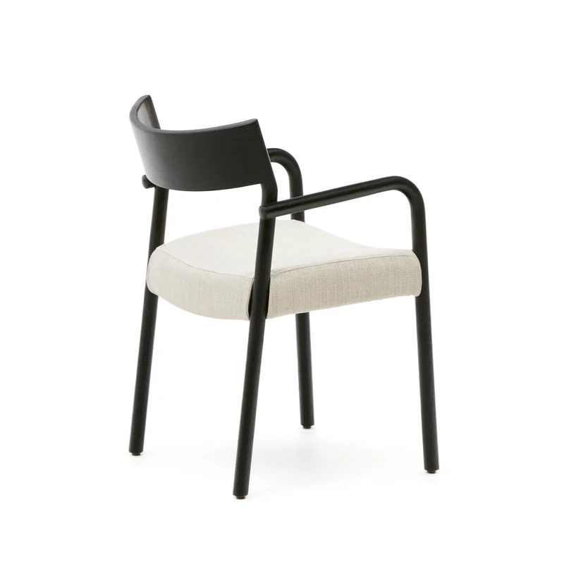 Falconera chair with a removable cover in solid oak wood with black finish FSC Mix Credit