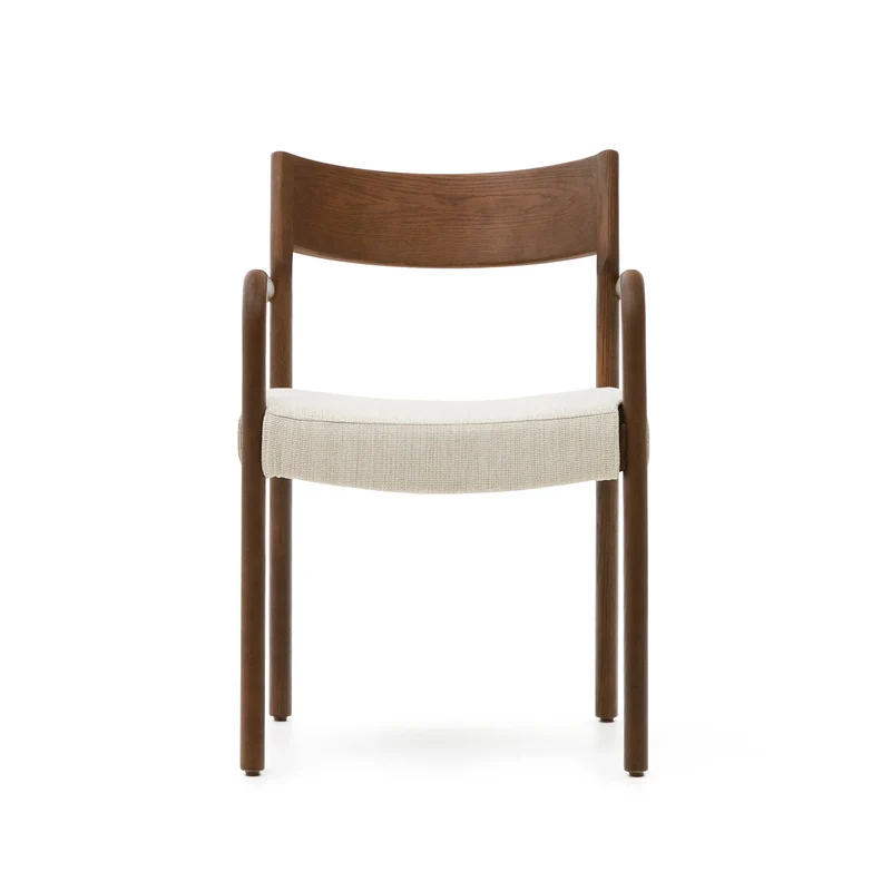 Falconera chair with a removable cover in solid oak wood with walnut finish FSC Mix Credit