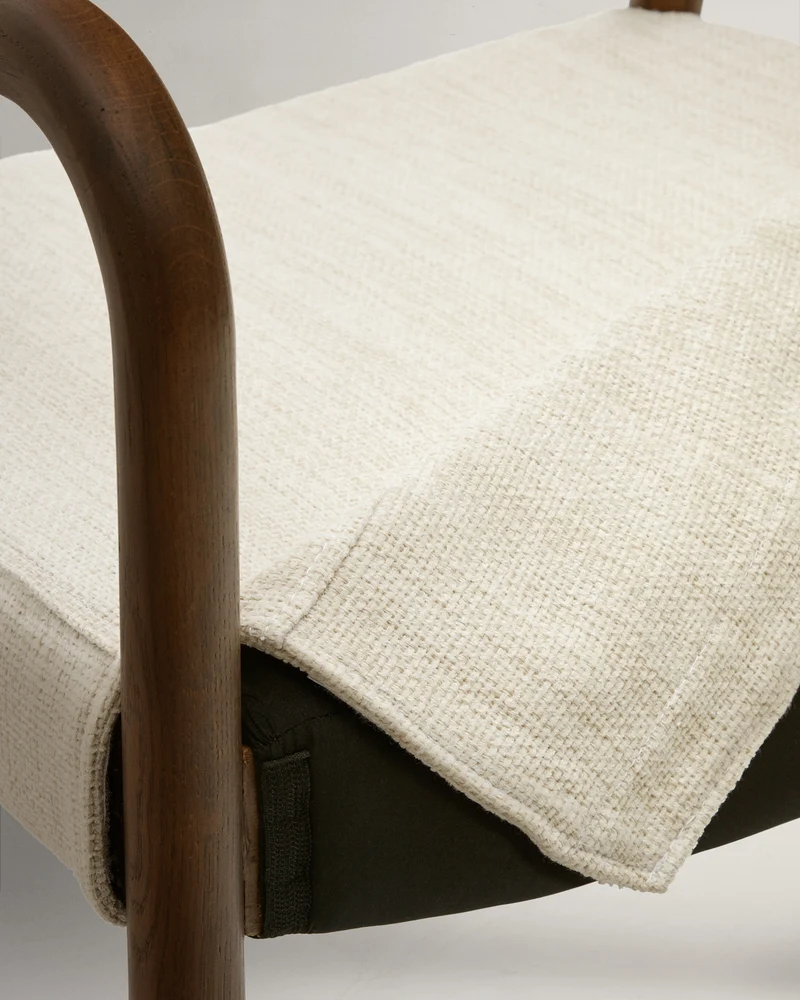 Falconera chair with a removable cover in solid oak wood with walnut finish FSC Mix Credit