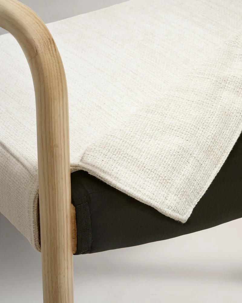 Falconera chair with a removable cover in solid oak wood with natural finish FSC Mix Credit