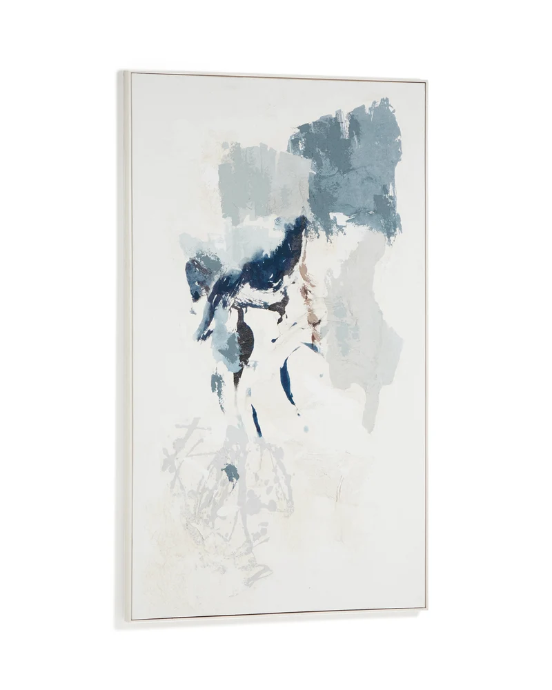 Erale grey and blue hand-painted abstract picture 120 x 200cm