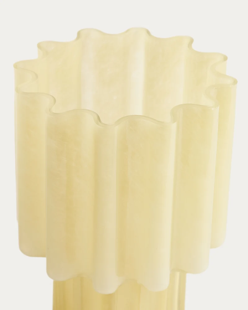 Cristila yellow glass vase 25cm
