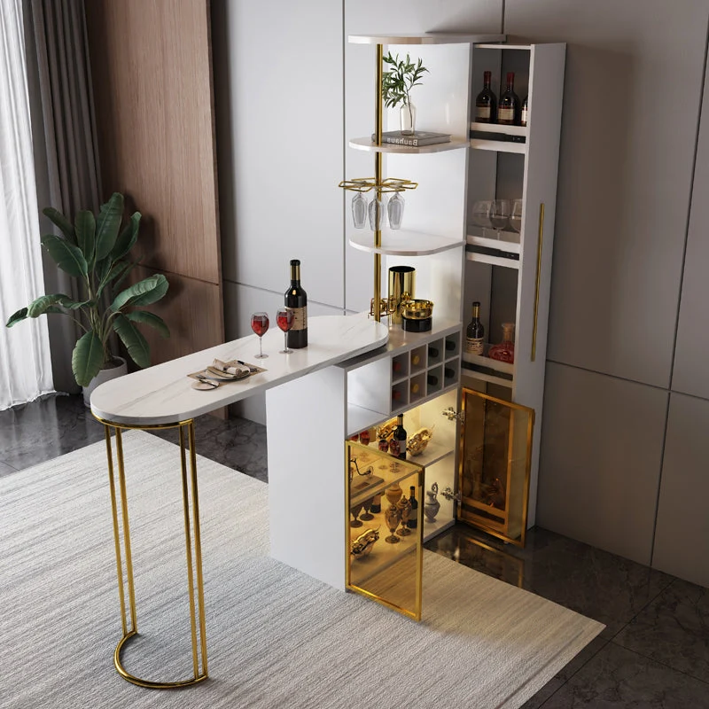 Table de bar à vin rotative de luxe léger et moderne de nouvelle conception 2021 avec armoire