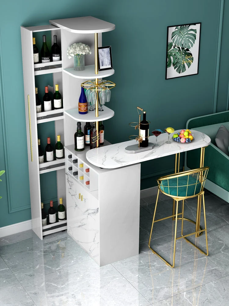 Table de bar à vin rotative de luxe léger et moderne de nouvelle conception 2021 avec armoire