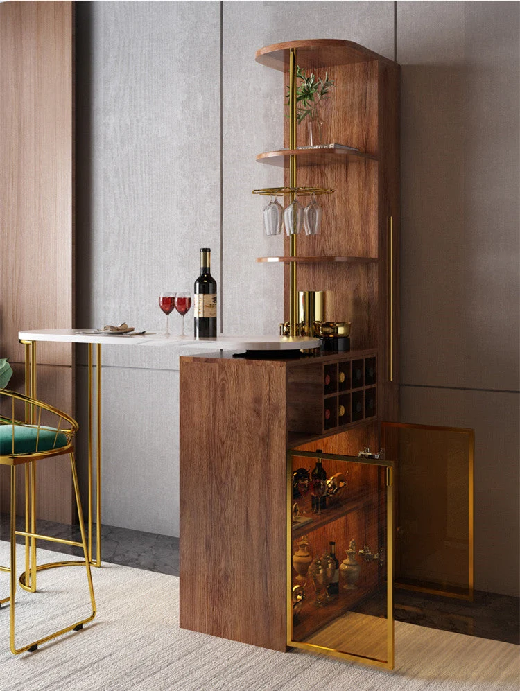 Table de bar à vin rotative de luxe léger et moderne de nouvelle conception 2021 avec armoire