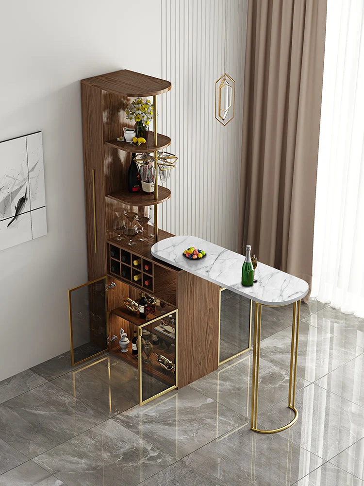 Table de bar à vin rotative de luxe léger et moderne de nouvelle conception 2021 avec armoire