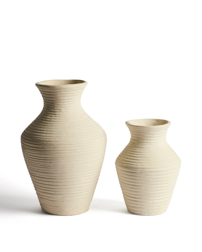 Pria beige papier-mâché vase 36cm