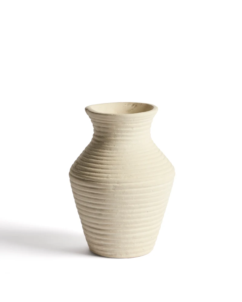 Pria beige papier-mâché vase 25cm