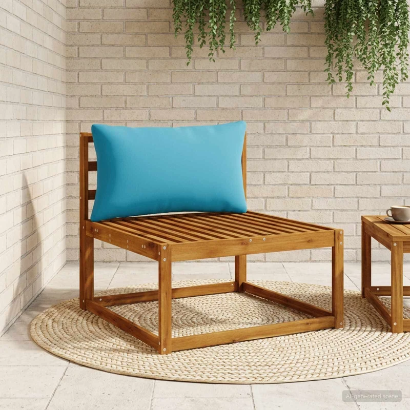 Back Cushion PUTTEN 100% Polyester Light Blue 80 x 40 x 15 cm