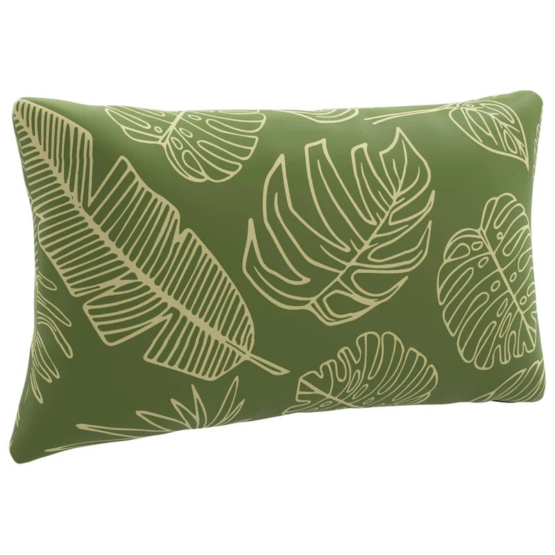 Back Cushion PUTTEN 100% Polyester Leaf Design 80 x 40 x 15 cm