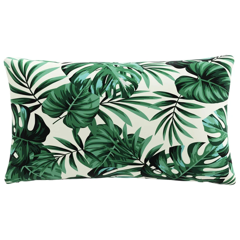 Back Cushion PUTTEN 100% Polyester Leaf Pattern 80 x 40 x 15 cm