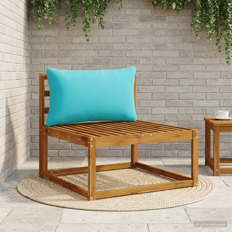 Back Cushion PUTTEN 100% Polyester Turquoise 80 x 40 x 15 cm