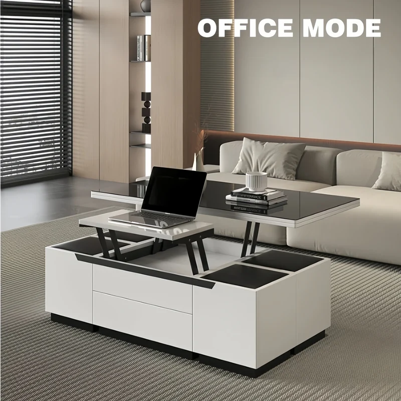 Table basse élévatrice multifonction 3 en 1 à faible encombrement