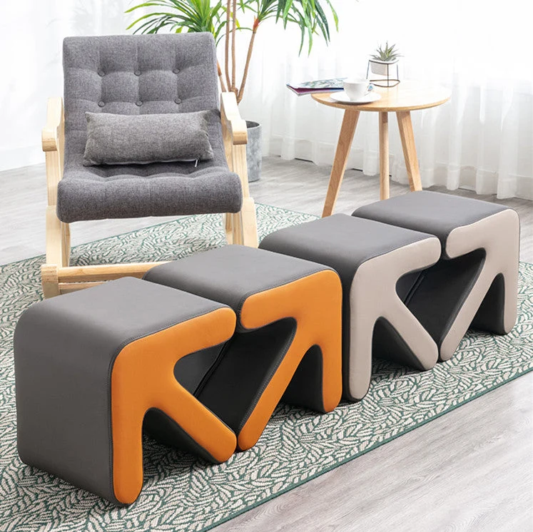 Repose-pieds de style flèche en similicuir PU doux pour la maison de luxe léger