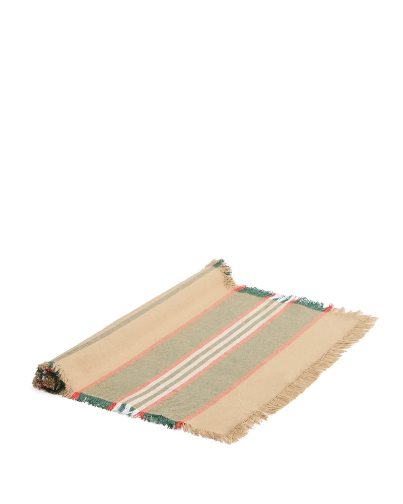 Davia table runner with green stripes 50 x 150cm