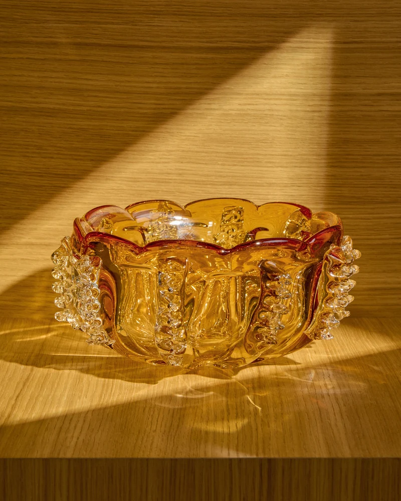 Nicora orange glass centrepiece Ø30cm