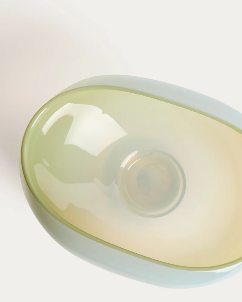 Nodila white glass centrepiece 30 x 21cm