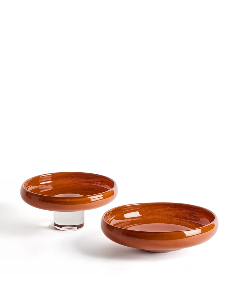 Denuo red glass centrepiece Ø34cm