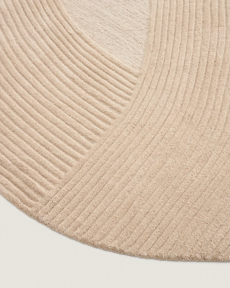 Domm beige wool rug, Ø 200 cm