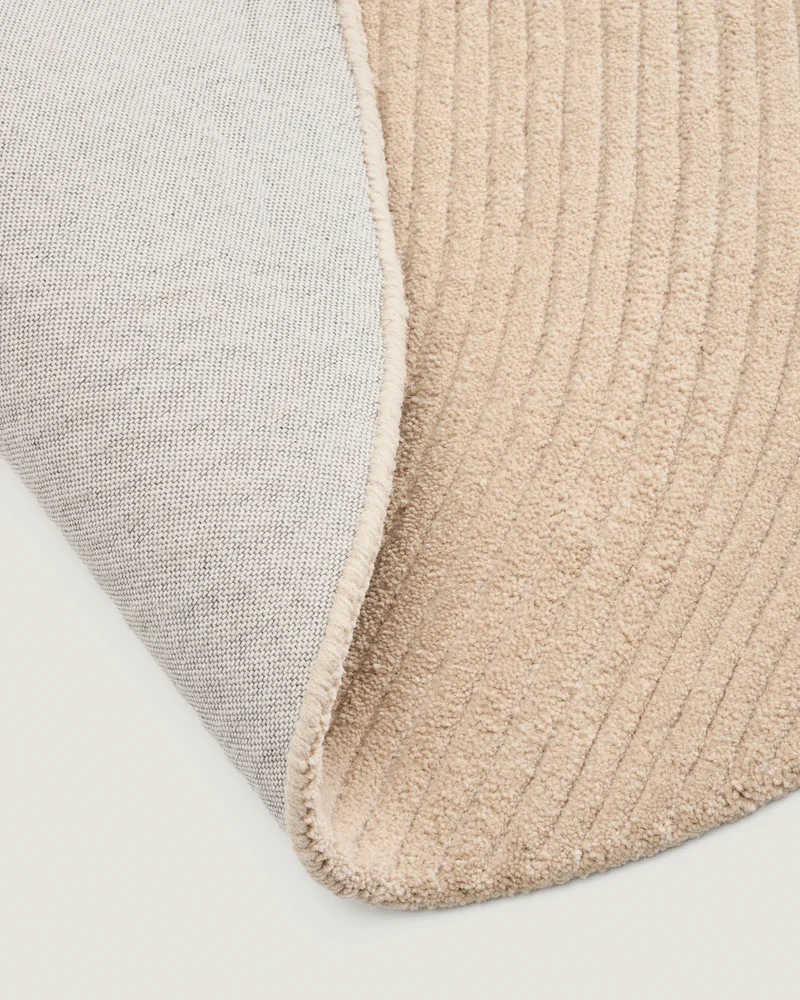 Domm beige wool rug, Ø 200 cm