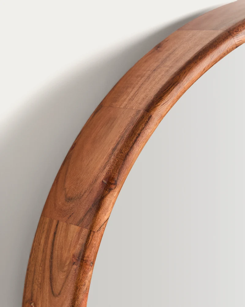 Berale acacia wood mirror Ø49.5cm