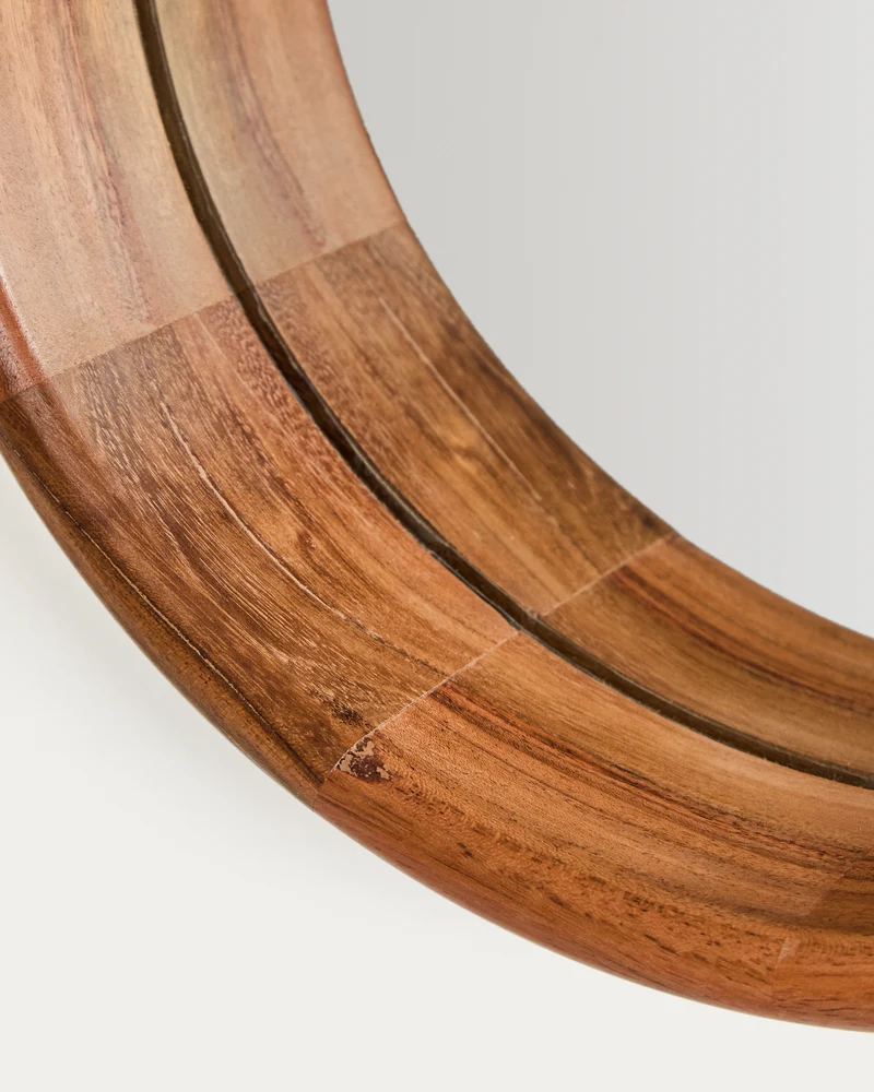 Berale acacia wood mirror Ø30.5cm