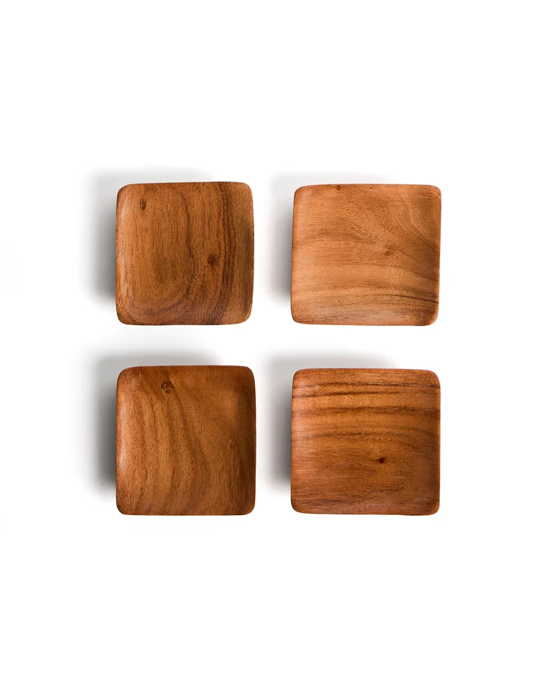 Rovin set of 4 acacia wood coasters