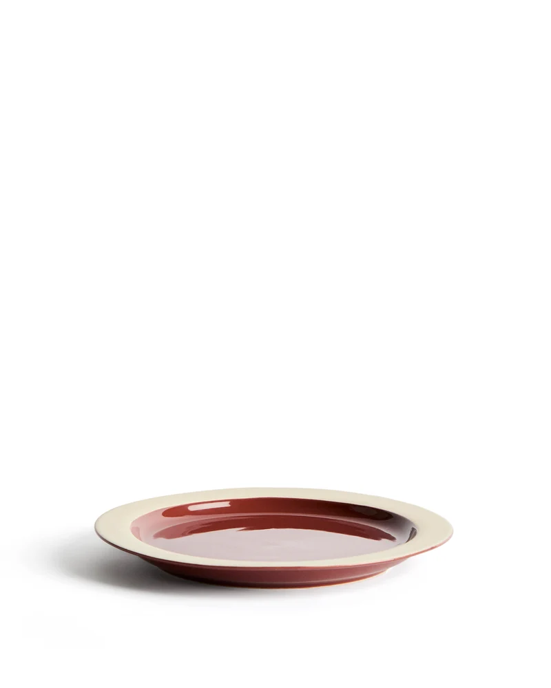 Doren burgundy ceramic dessert plate