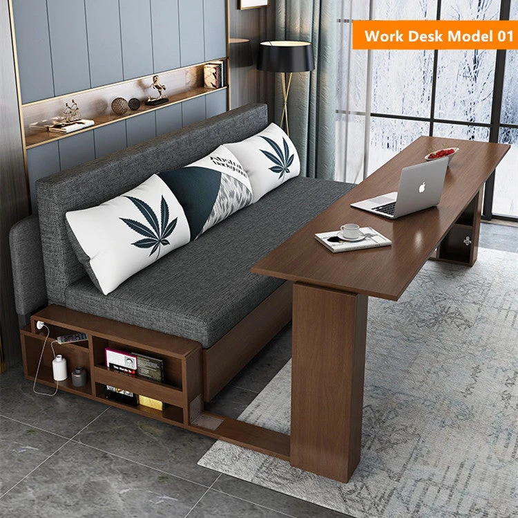 Canapé-lit multifonction peu encombrant avec bureau pliable