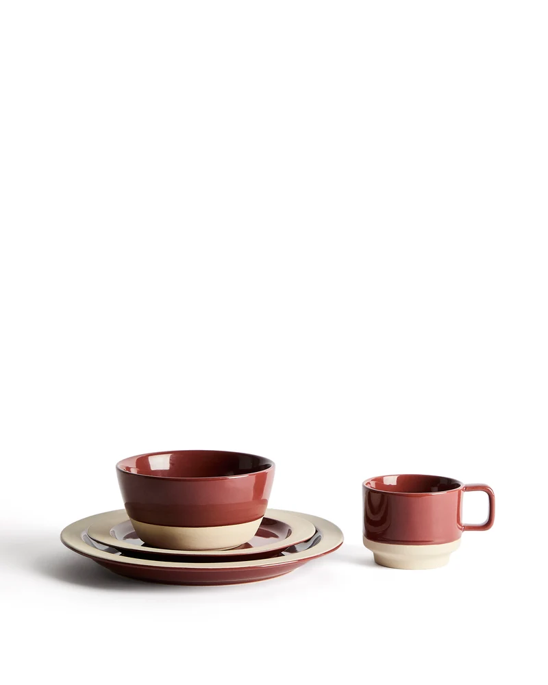 Doren burgundy ceramic bowl