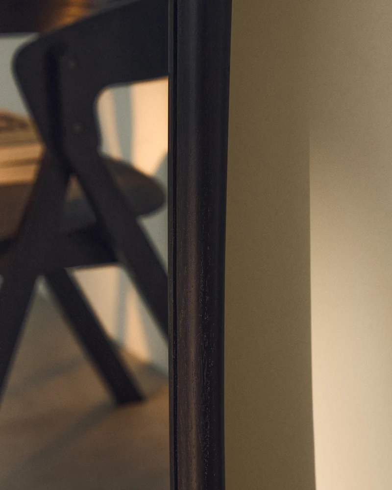 Alura black teak wood mirror 158 x 61cm FSC 100%