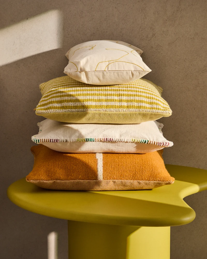 Dirome yellow striped cushion cover