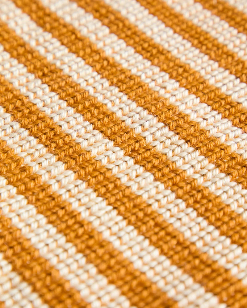 Dirome Orange Striped Chair Cushion