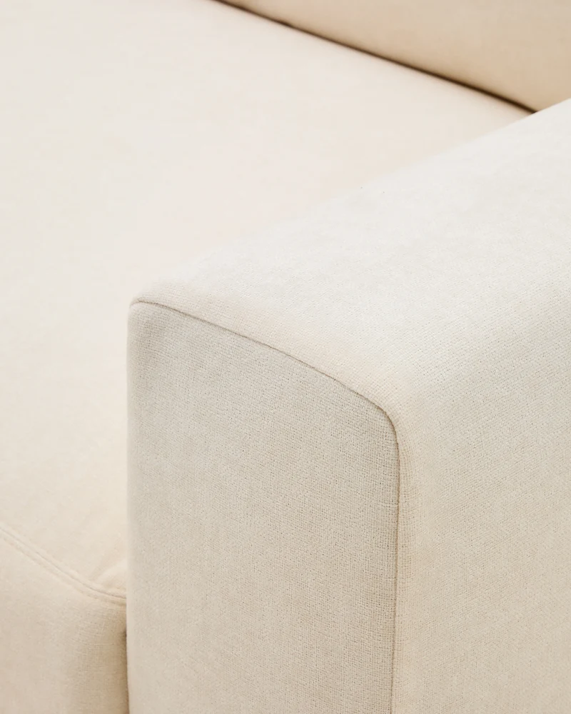 Alea ecru chenille 4-seater modular sofa with left chaise longue and removable cover 310cm