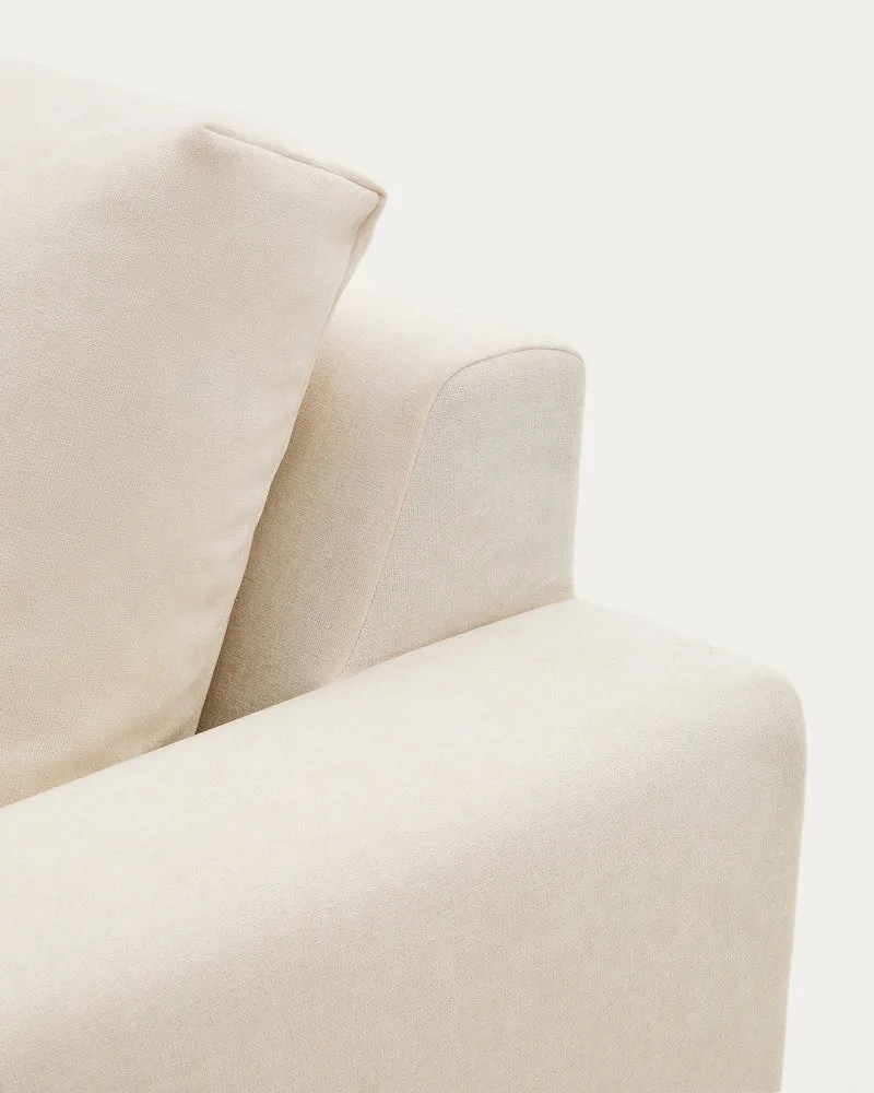 Alea ecru chenille 4-seater modular sofa with left chaise longue and removable cover 310cm