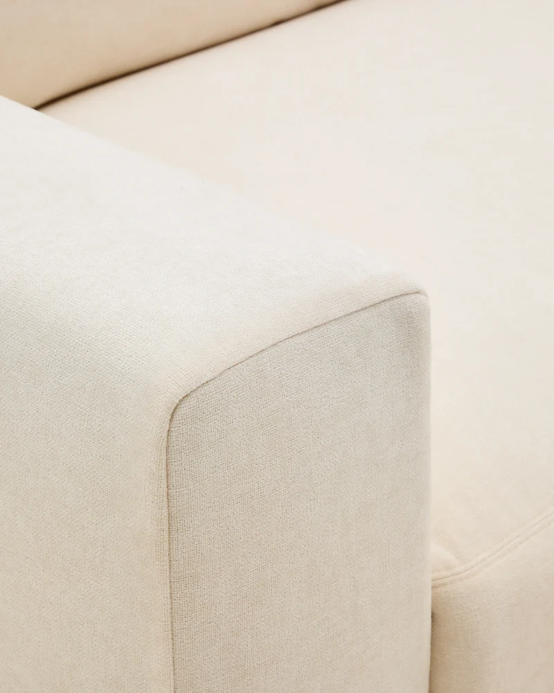 Alea ecru chenille 4-seater modular sofa with right chaise longue and removable cover 310cm