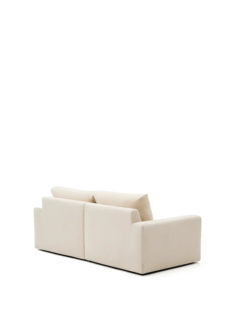 Alea ecru chenille 3-seater modular sofa with removable cover 220cm