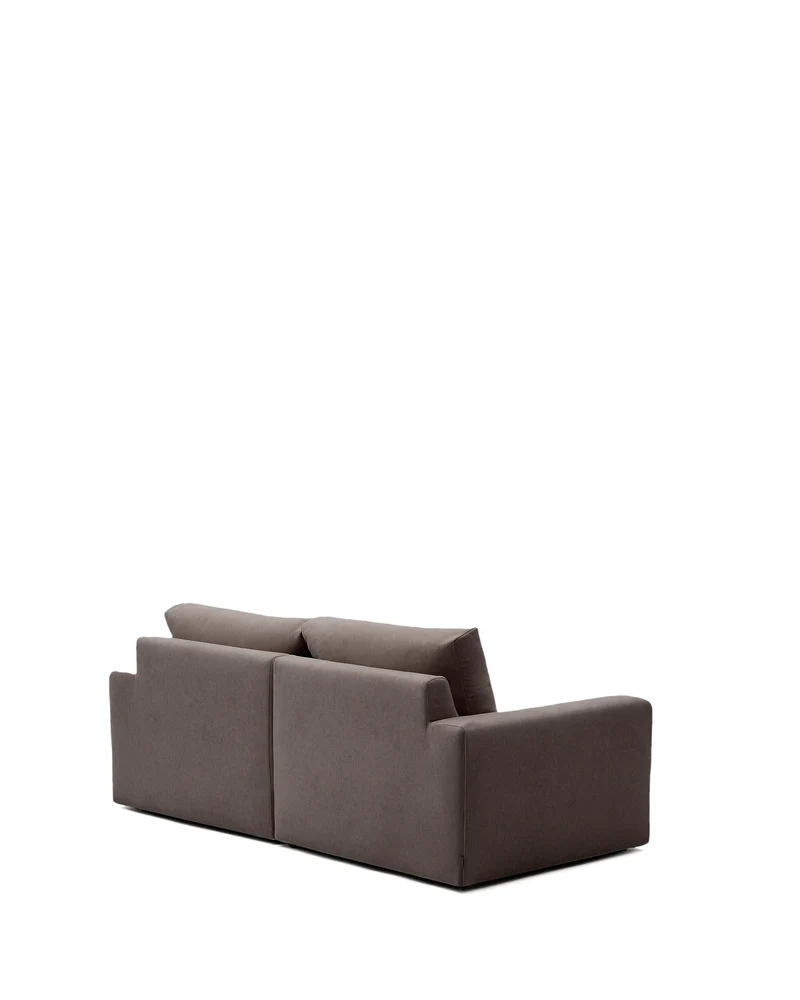 Alea dark brown chenille 3-seater modular sofa with removable cover 220cm