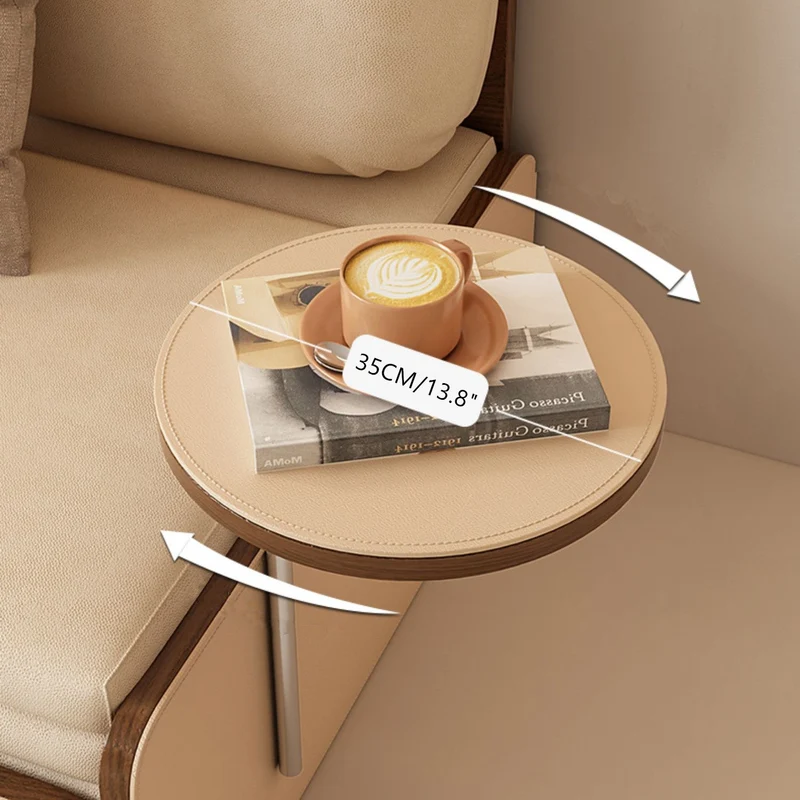 Canapé-lit gigogne Nordic Modern en cuir avec bureau rotatif
