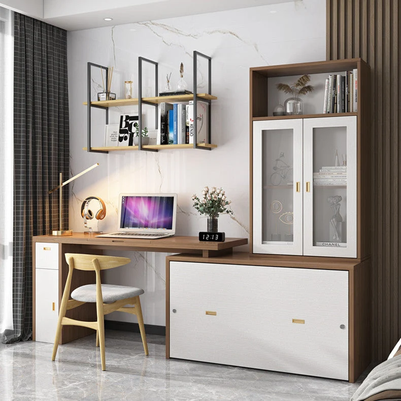 Lit armoire escamotable avec bureau multifonction