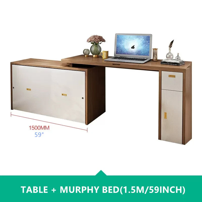 Lit armoire escamotable avec bureau multifonction