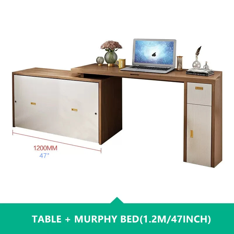 Lit armoire escamotable avec bureau multifonction