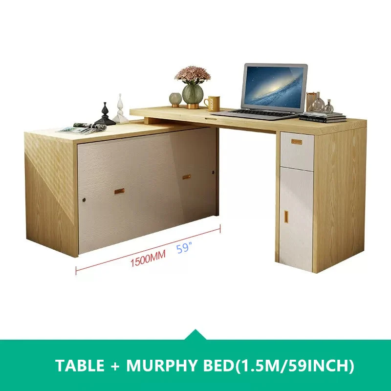 Lit armoire escamotable avec bureau multifonction