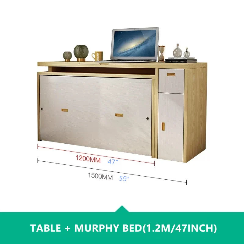 Lit armoire escamotable avec bureau multifonction