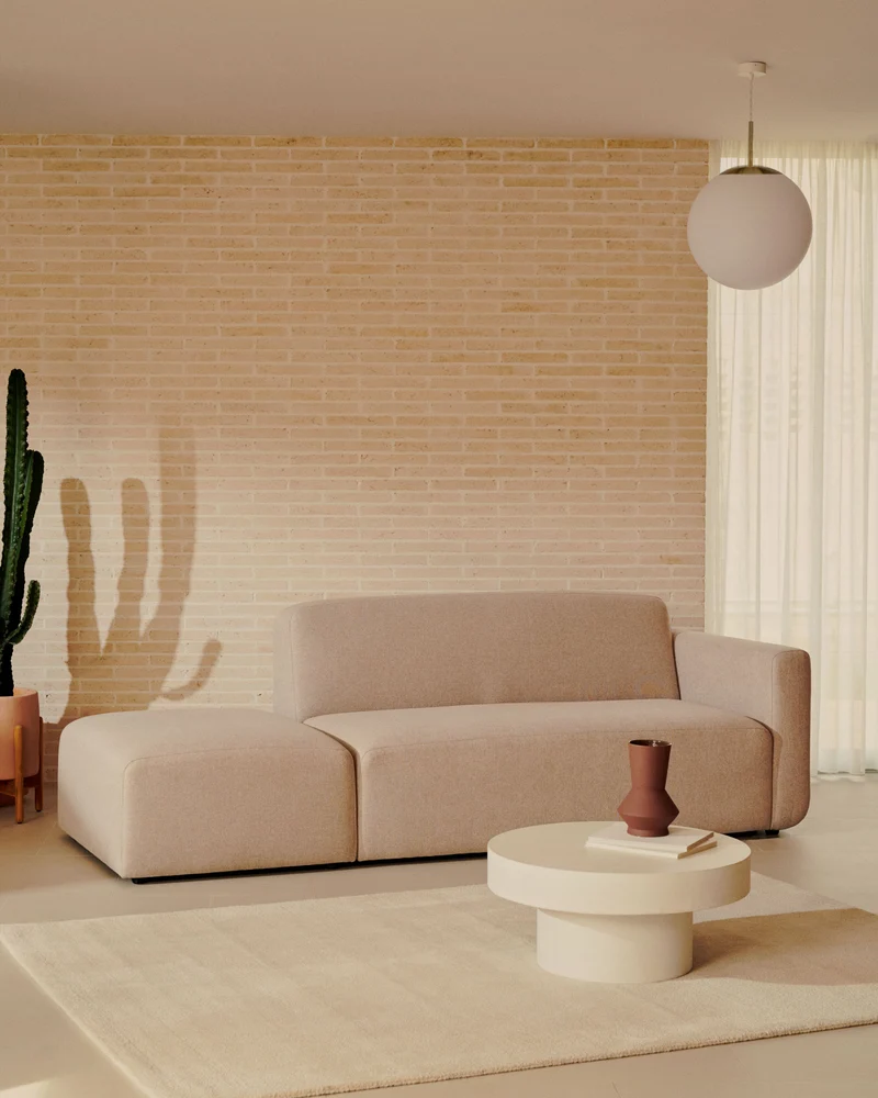 Neom 2-Seater with Pouffe - Beige