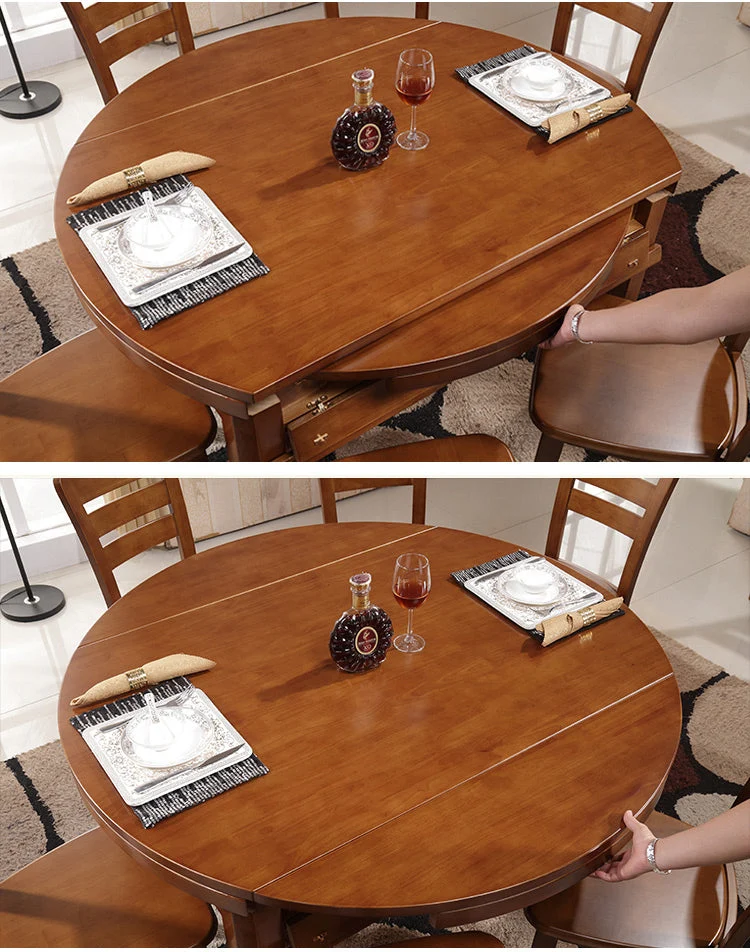 Ensemble de table à manger en bois massif 2 en 1