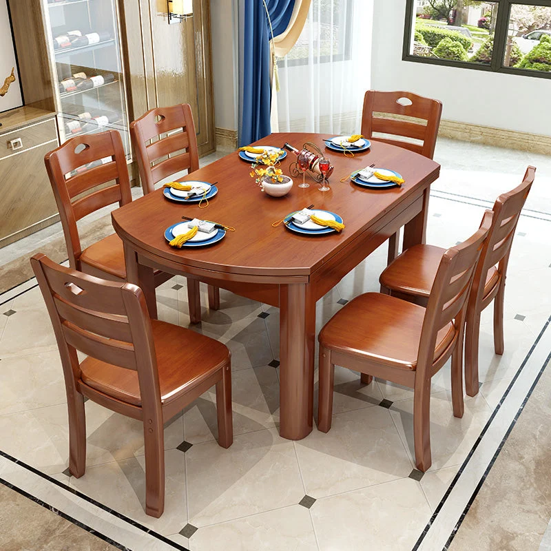 Ensemble de table à manger en bois massif 2 en 1