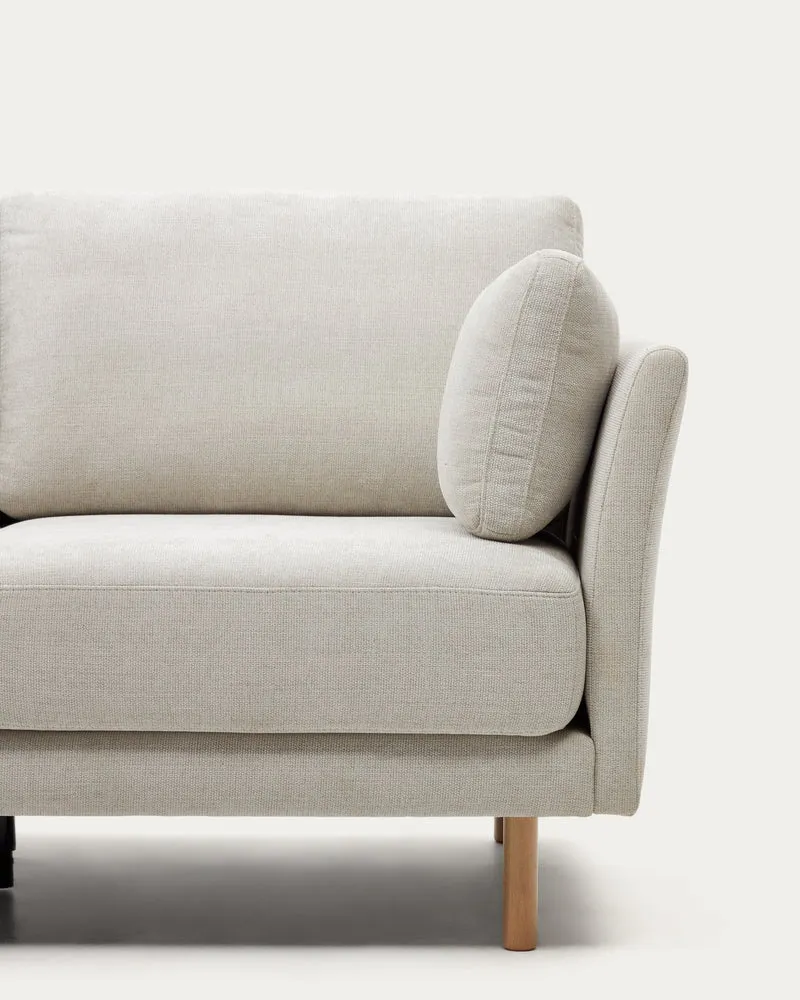 Gilma 2-seater - Pearl Chenille & Natural finish legs