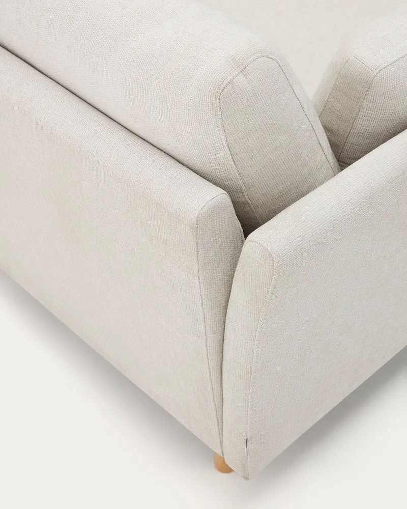 Gilma 2-seater - Pearl Chenille & Natural finish legs