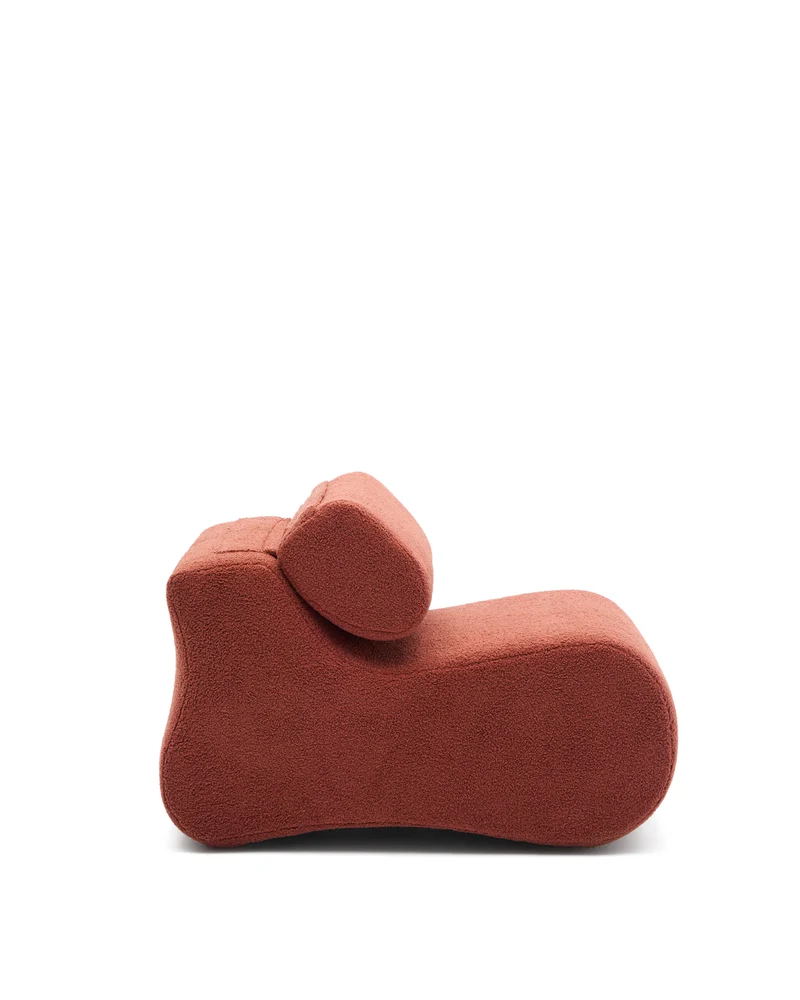 Club terracotta bouclé armchair
